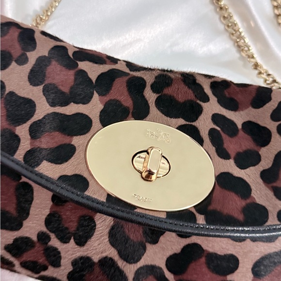 Coach leopard calf hair shoulder bag - Picture 7 of 10